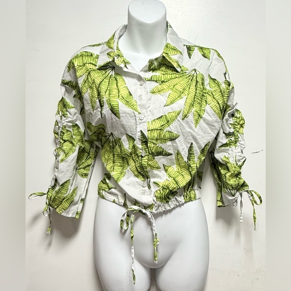 Marc New York Green Leaf Print Button Down Shirt - Picture 1 of 8